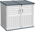 Devoko Outdoor Storage Shed, Resin, 34 Cu Ft Outdoor Storage Cabinet Without Shelf, Waterproof, Double Locks, Storage for Trash Can, Garden Tools, Pool Supplies, Beige