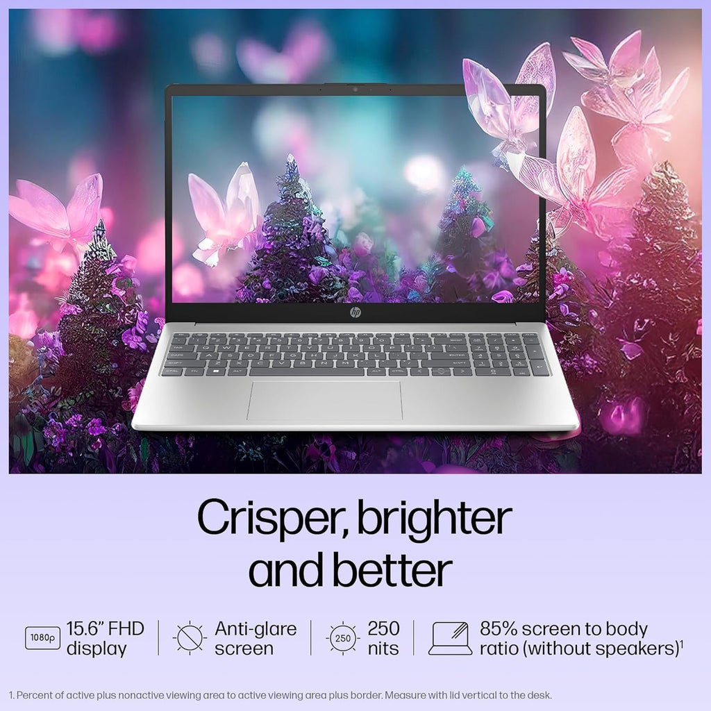 HP Essential Laptop Computer for Student Home Study, Office 365, Intel N100 (2026 Edition), 8GB RAM, 256GB SSD, Long Battery Life & Portable Design, 15.6' FHD, Type C RJ45 Cable, Windows 11 Home