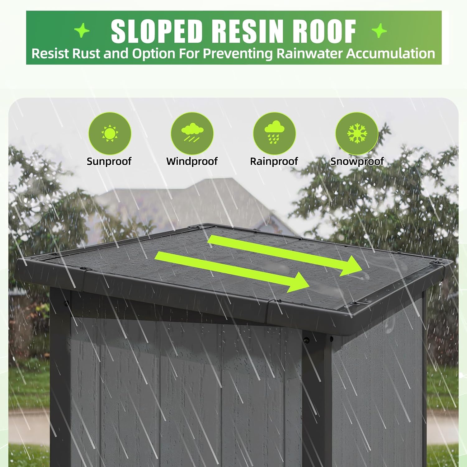 U-MAX Resin Outdoor Storage Cabinet Waterproof with Adjustable Shelves, Vertical Tall Plastic Storage Shed with Reinforced Floor, All Weather Sheds & Outdoor Storage Clearance with Base for Outside