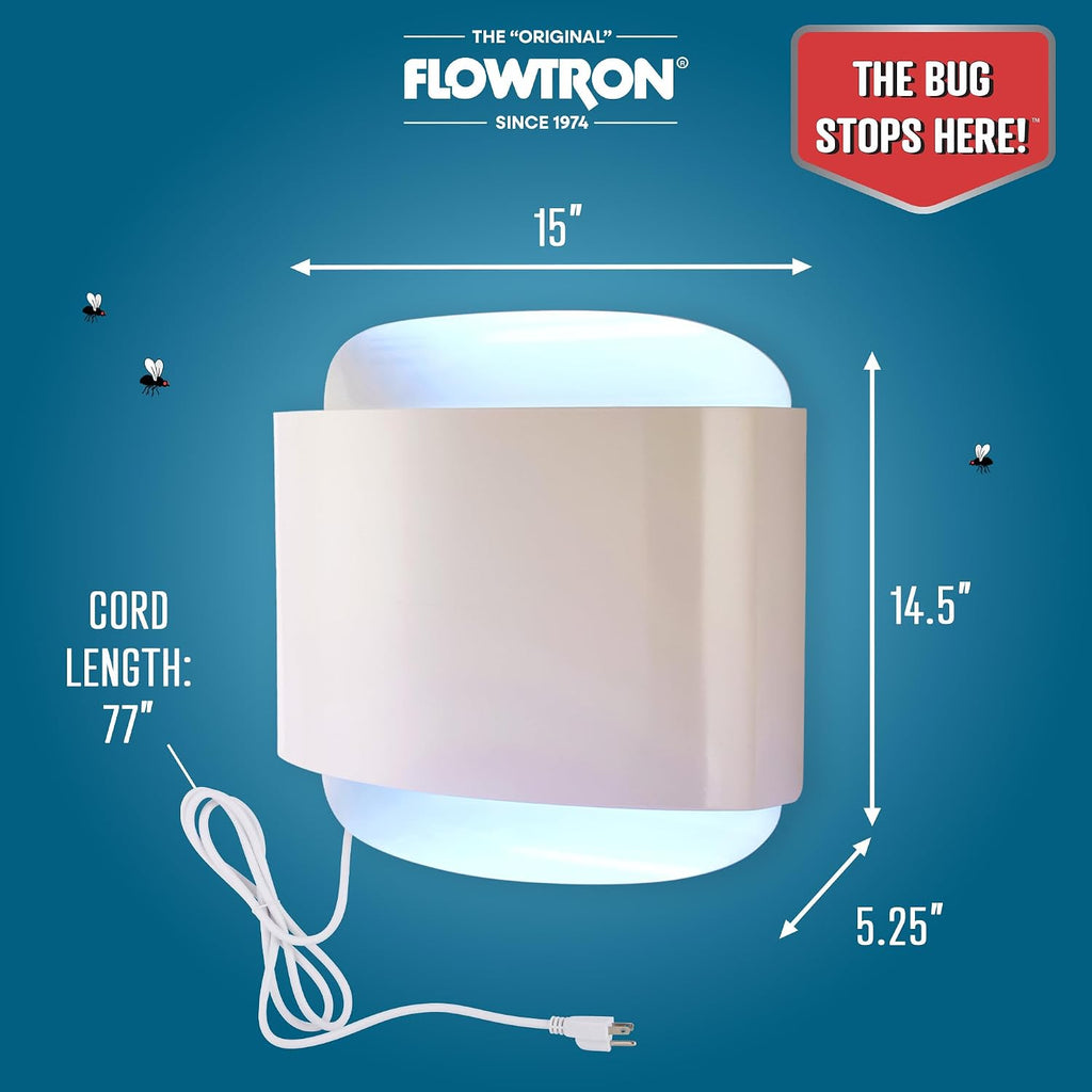 Flowtron Fly Trap Indoor Wall Sconce | Electric Insect Killer for Flies & Gnats with Dual Lure Method 80W UV Light & Pheromone Attractant | Sticky Strips, 1200 Sq Ft for House & Kitchen