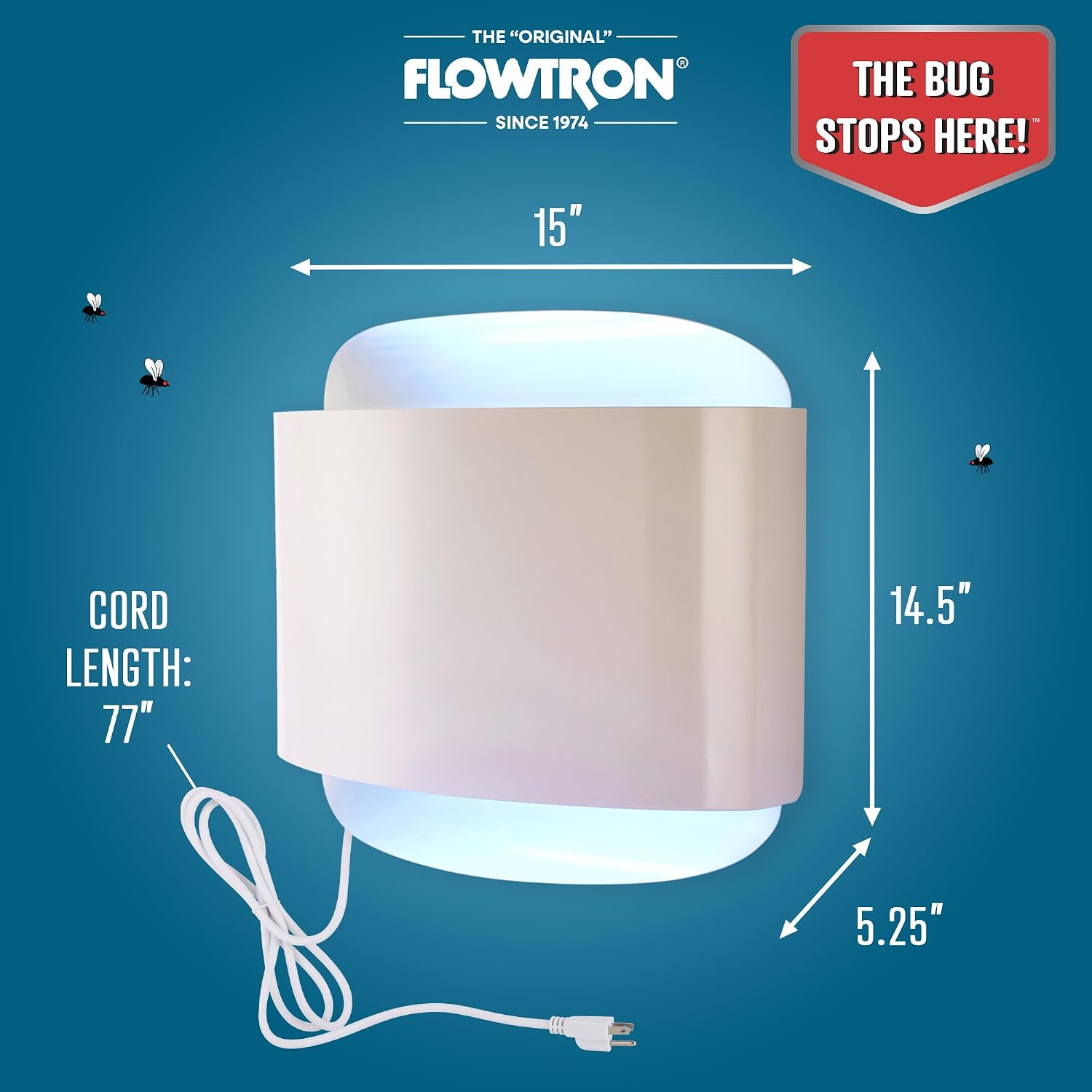 Flowtron Fly Trap Indoor Wall Sconce | Electric Insect Killer for Flies & Gnats with Dual Lure Method 80W UV Light & Pheromone Attractant | Sticky Strips, 1200 Sq Ft for House & Kitchen