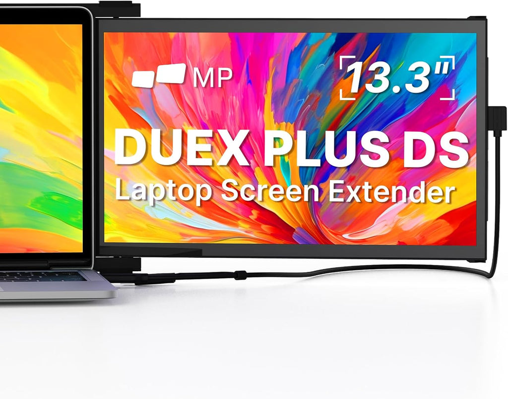 New Mobile Pixels Duex Plus DS Laptop Screen Extender, 13.3' FHD 1080P IPS Ultra Slim Portable Monitor, USB A/USB C/HDMI Plug and Play Laptop Monitor, Windows/Mac/Android/Switch Compatible