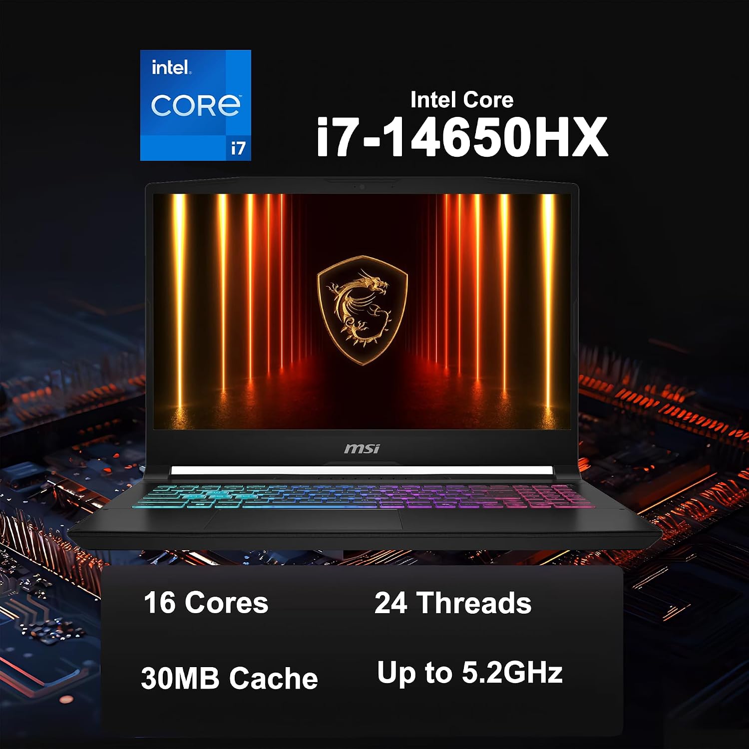 msi Katana 15.6' 165Hz QHD Gaming Laptop Computer, 14th Gen Intel Core i7-14650HX, NVIDIA Geforce RTX 5070, 32GB DDR5 RAM, 2TB NVMe SSD, RGB Keyboard, Windows 11 Pro