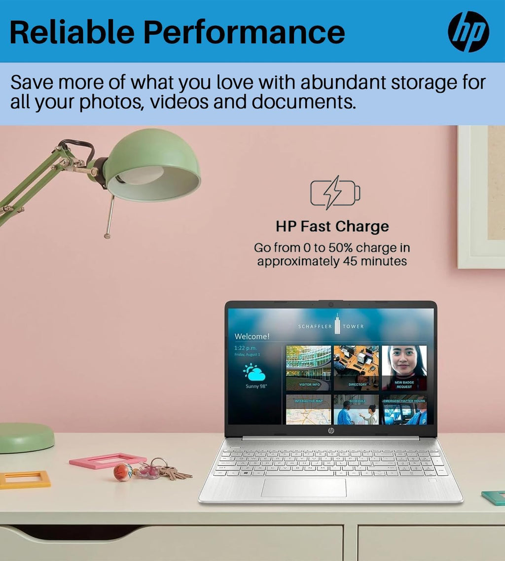 HP 2024 15.6' Touchscreen Laptop - with Microsoft Office Lifetime License, Intel i3-1215U, 64GB RAM, 2TB SSD, Long Battery Life, Micro-Edge, Bluetooth, Wi-Fi, Thin & Light, Windows 11 Pro