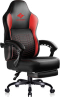 LEMBERI Big and Tall Gaming Chair 400lb Weight Capacity,Gamer Chairs for Adults,Video Game Chair wth Footrest,Racing Style Computer Gamer Chair with Headrest and Lumbar Support (Red)