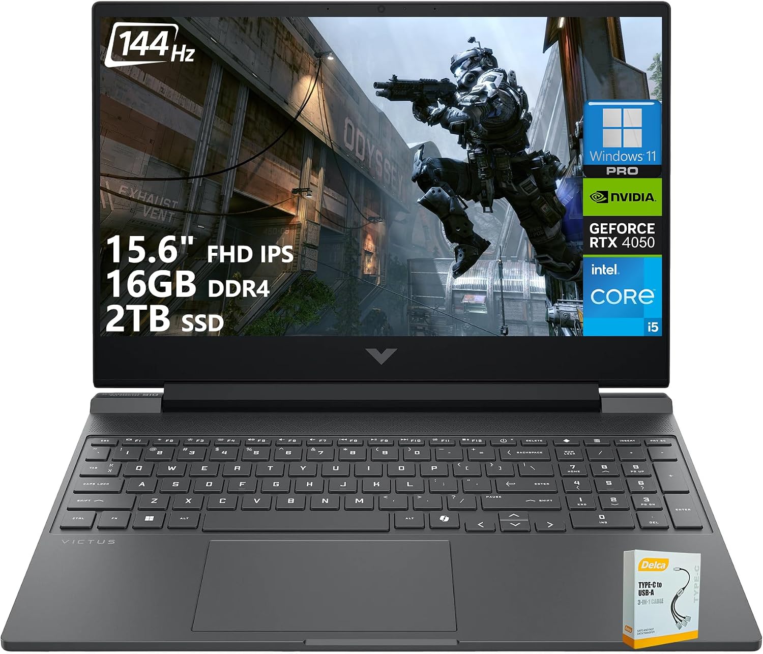 HP Victus Gaming Laptop | 15.6' FHD IPS 144Hz Anti-Glare | Intel 8-Core i5-13420H (>i7-12650H) | 16GB DDR4 2TB SSD | GeForce RTX 4050 6GB | Backlit Type-C WiFi 6 Fast Charge Win11 Pro w/DLCA Accessory