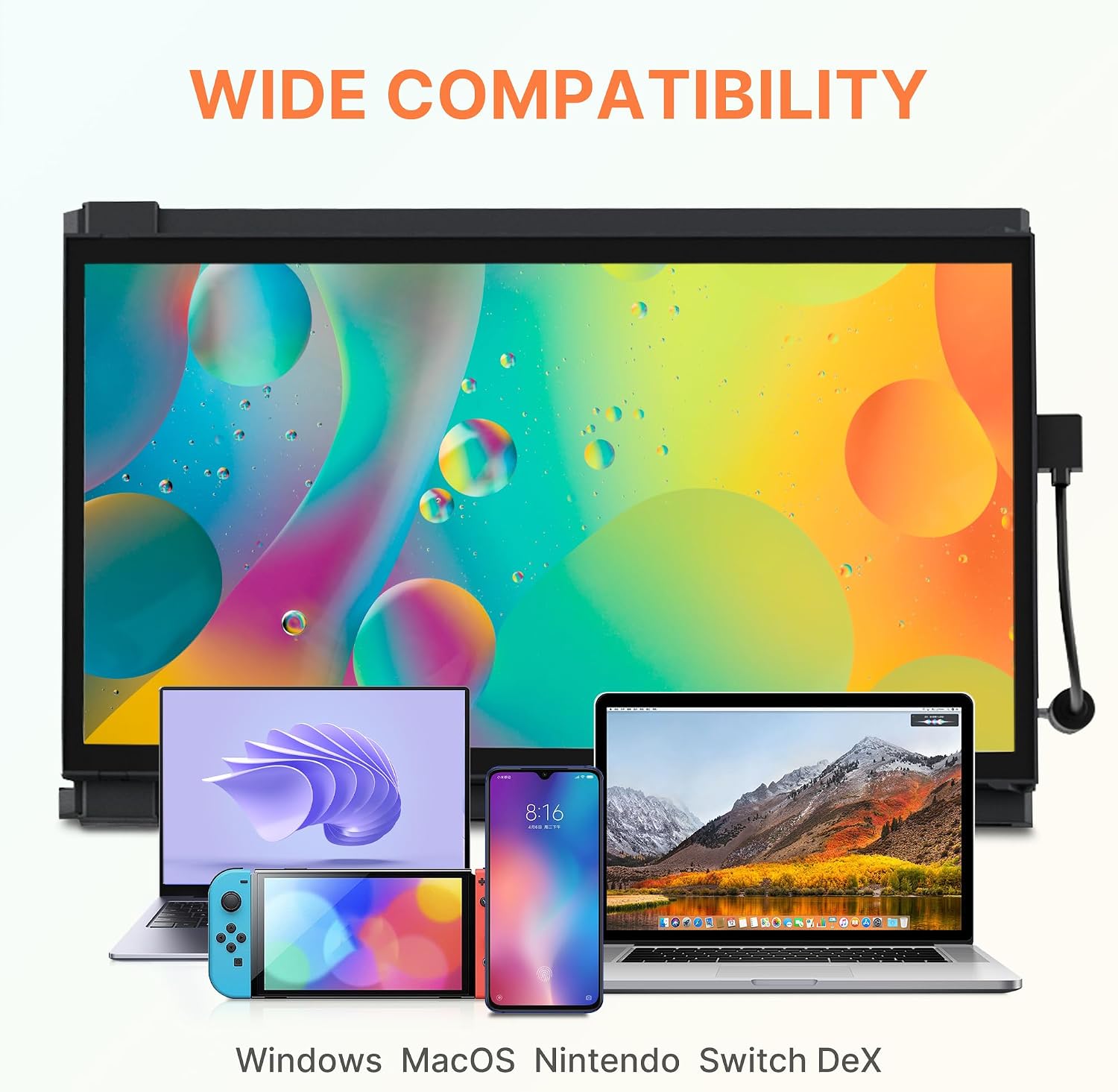 Mobile Pixels Duex Plus DS Portable Laptop Monitor, 13.3'' Laptop Screen Extender, Type-C/HDMI Plug and Play, Portable Monitor for 13'' to 14.5'' Laptop