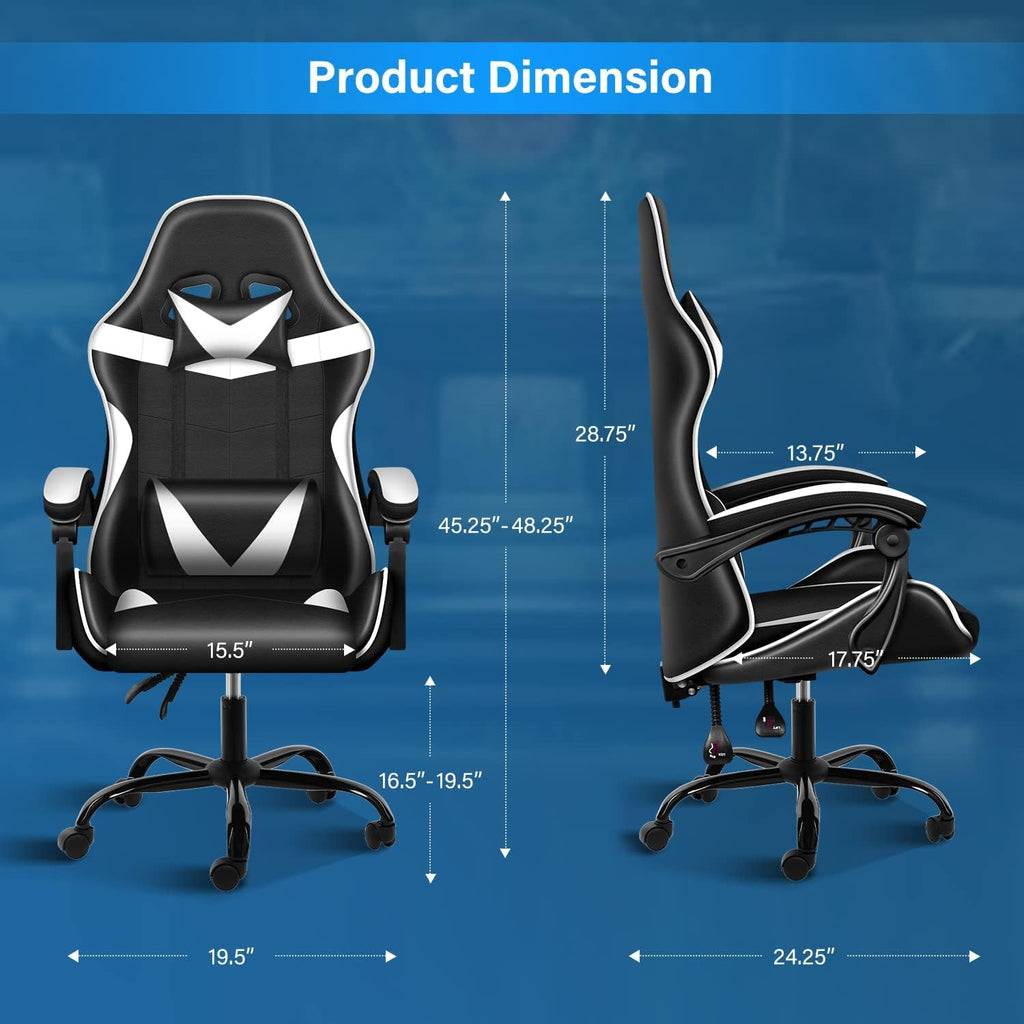 YSSOA Gaming Chair, Big and Tall Gamer Chair, Racing Style Adjustable Swivel Office Chair, Ergonomic Video Game Chairs with Headrest and Lumbar Support