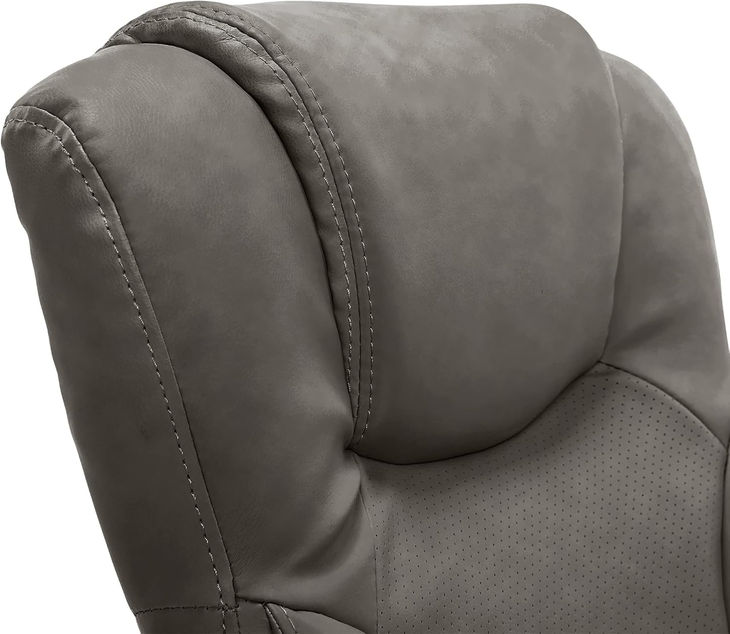 Serta Connor Executive Office Chair, Ergonomic Computer Chair with Layered Body Pillows, Contoured Lumbar, Adjustable Seat Height, Bonded Leather, Gray