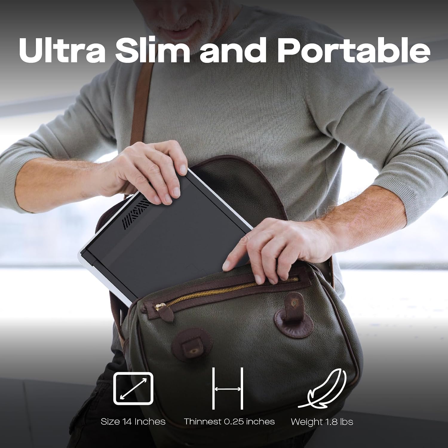 Portable Monitor - 2026 Mobile Pixels Nexus 14.1' Laptop Screen Extender, IPS Ultra Slim Laptop Monitors, USB C/USB A/HDMI 1080P Monitor for 14'-17' Laptops, Windows/macOS/Android/Switch Compatible
