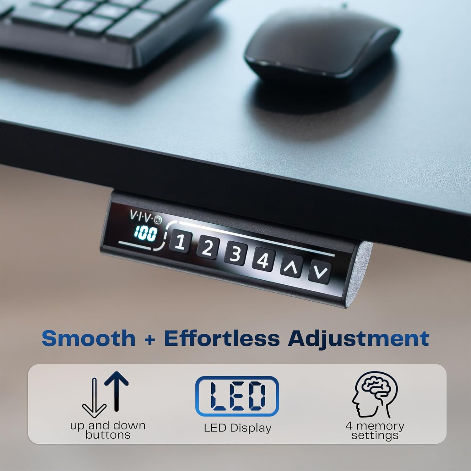 VIVO Electric 71 x 30 in Standing Desk, Memory Height Adjustment, 1B Series, Holds 220 lbs, Black Top Gray Frame, DESK-KIT-1G7B