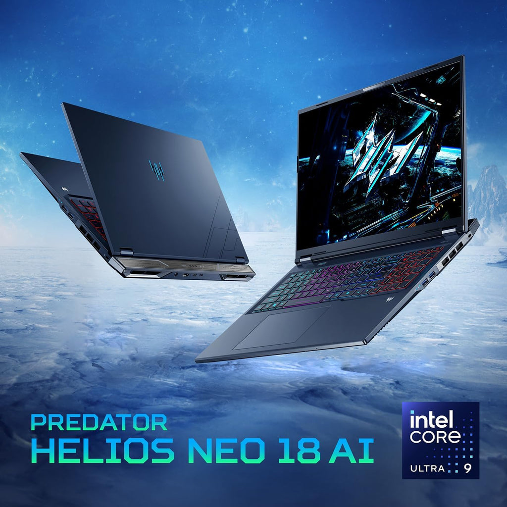 acer Predator Helios Neo 18 AI Gaming Laptop | Intel Core Ultra 9 Processor 275HX | NVIDIA GeForce RTX 5070 Ti | 18' WQXGA 240Hz G-SYNC | 16GB DDR5 | 1TB Gen 4 SSD | Killer Wi-Fi 6E | PHN18-72-92Y3