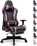 GTPLAYER Gaming Chair with Footrest Speakers Video Game Chair Bluetooth Music Heavy Duty Ergonomic Computer Office Desk Chair
