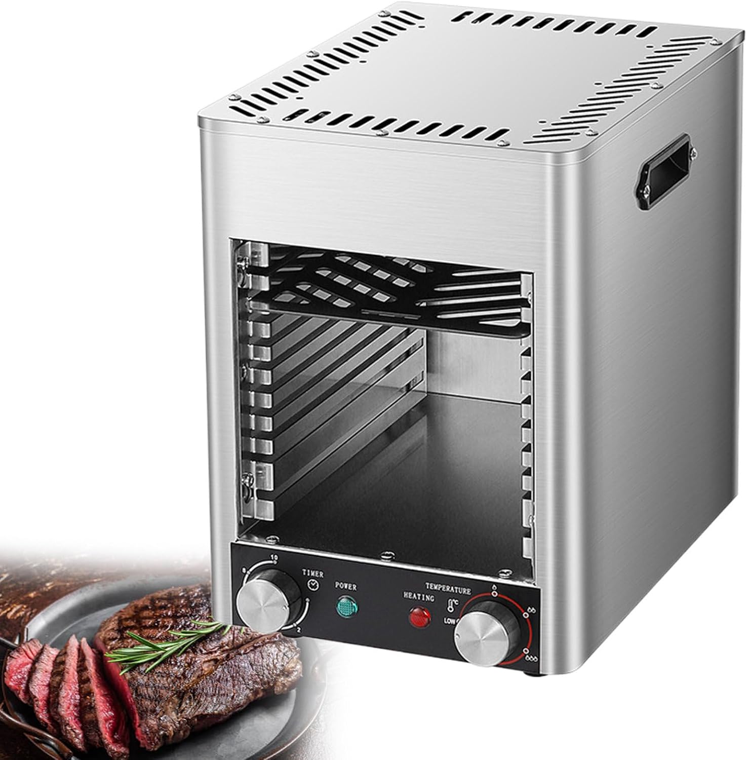 Electric Steak Grill, 3400W Smokeless Electric Broiler, Stainless Steel Steak Cooker, Electric Grill, Steakhouse Quality, for BBQ, Toast, Grill, Indoor