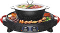Electric Grill, Multifunction Two-In-One Electric Smokeless Non-Stick Barbecue Grilled Shabu-Shabu Baking Pan Large Capacity Separable Baking Pan 2200W,Maifanshishunfeng,Hous