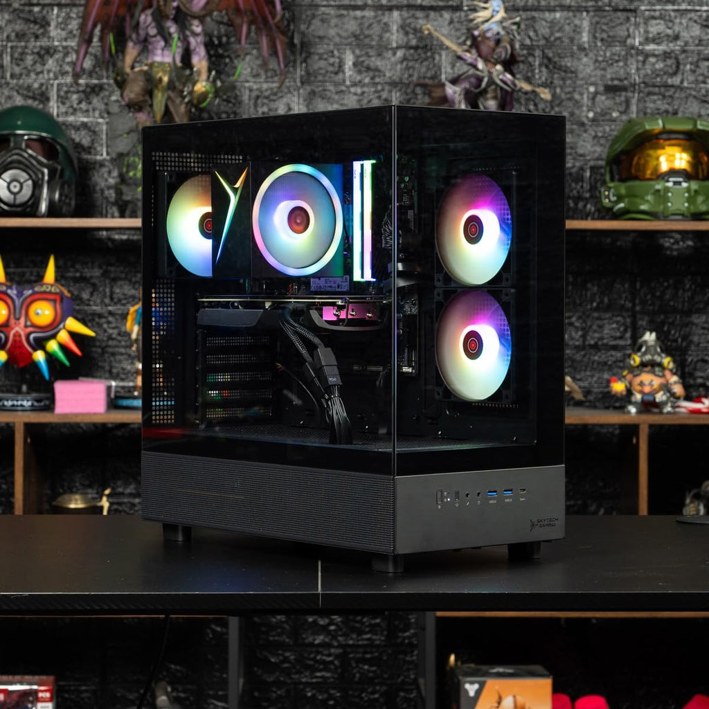 Skytech Gaming Azure 3 Gaming PC, AMD Ryzen 7 7700 3.8GHz, NVIDIA RTX 5060, 1TB Gen4 NVMe SSD, 32GB DDR5 RAM 6000, 650W Gold PSU, WI-FI 5, Windows 11, Desktop