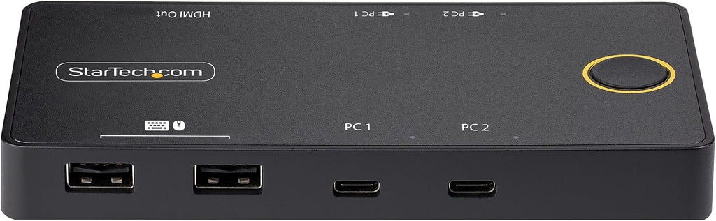 StarTech.com 2-Port USB-C KVM Switch, Single-4K 60Hz HDMI Monitor, 100W Power Delivery Pass-Through for Each Laptop/Tablet, Bus Powered, USB Type-C/USB4/Thunderbolt 3/4 Compatible, TAA