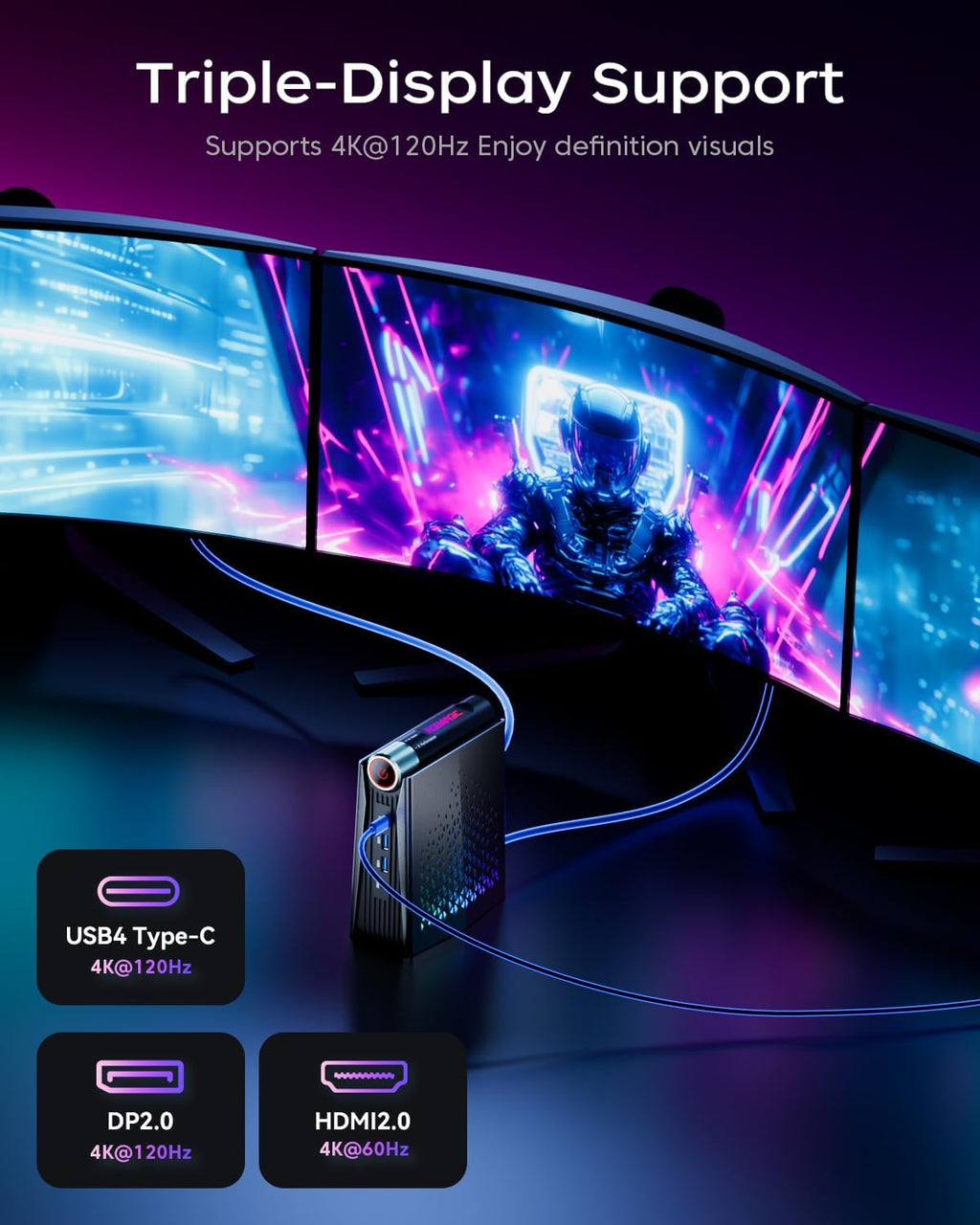 ACEMAGICIAN S3A Mini PC, Ryzen 7 8745HS[up to 4.9Ghz], 16GB DDR5 512GB NVMe SSD Mini Computers with AMD Radeon Graphics 780M, RGB Lights/WiFi6/BT5.2/Dual Channel/3 Modes Mini Desktop