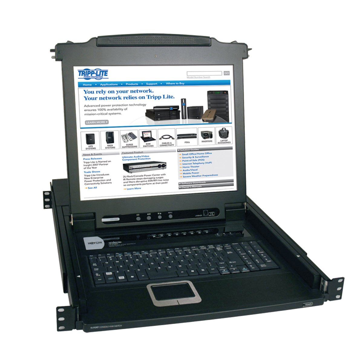 Ttripp Lite NetDirector 8-Port Rackmount Console KVM Switch with 17-Inch LCD Screen, Touchpad & Keyboard, Daisy-Chain up to 256 Devices, 2-Level Password Security, 1URM, 1-Year Warranty (B020-008-17)