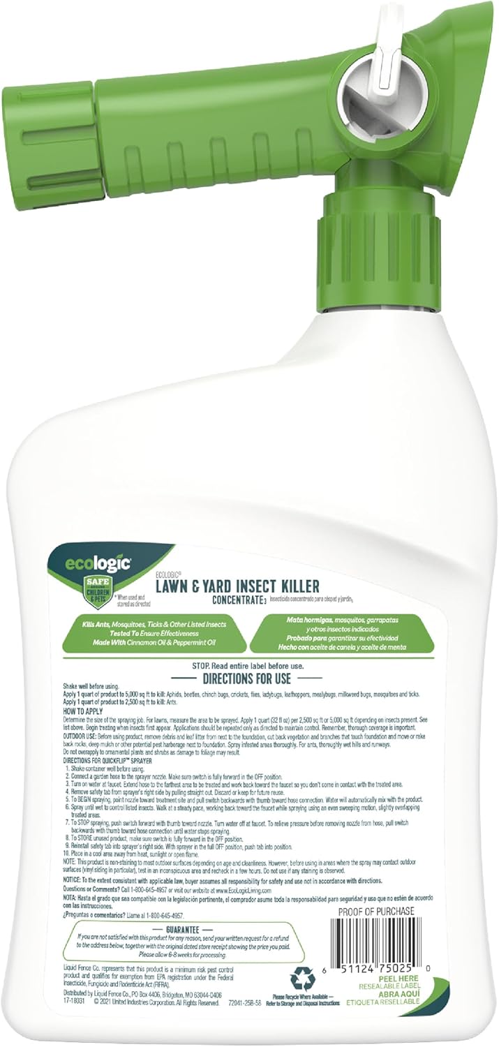 Ecologic 32 Oz, Ready to Spray Lawn Insect Killer, 6 Count (Pack of 1)