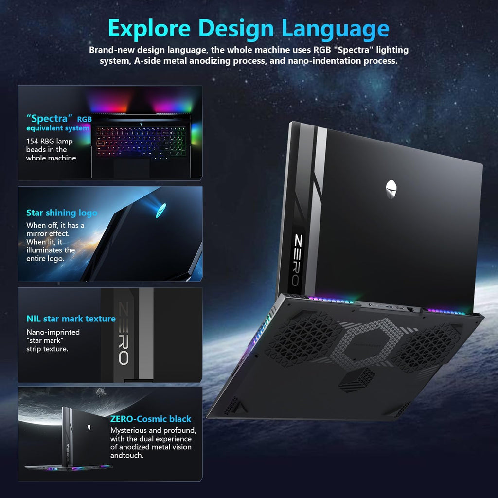 Thunderobot Zero 18 Pro 5090 Gaming Laptop, 18' QHD+ 240Hz 2.5K Hummingbird Display, Core Ultra 9 275HX, GeForce RTX 5090, 32GB DDR5, 1TB SSD, Per-Key RGB, FHD IR Camera, Wi-Fi 6E, Win 11 Home