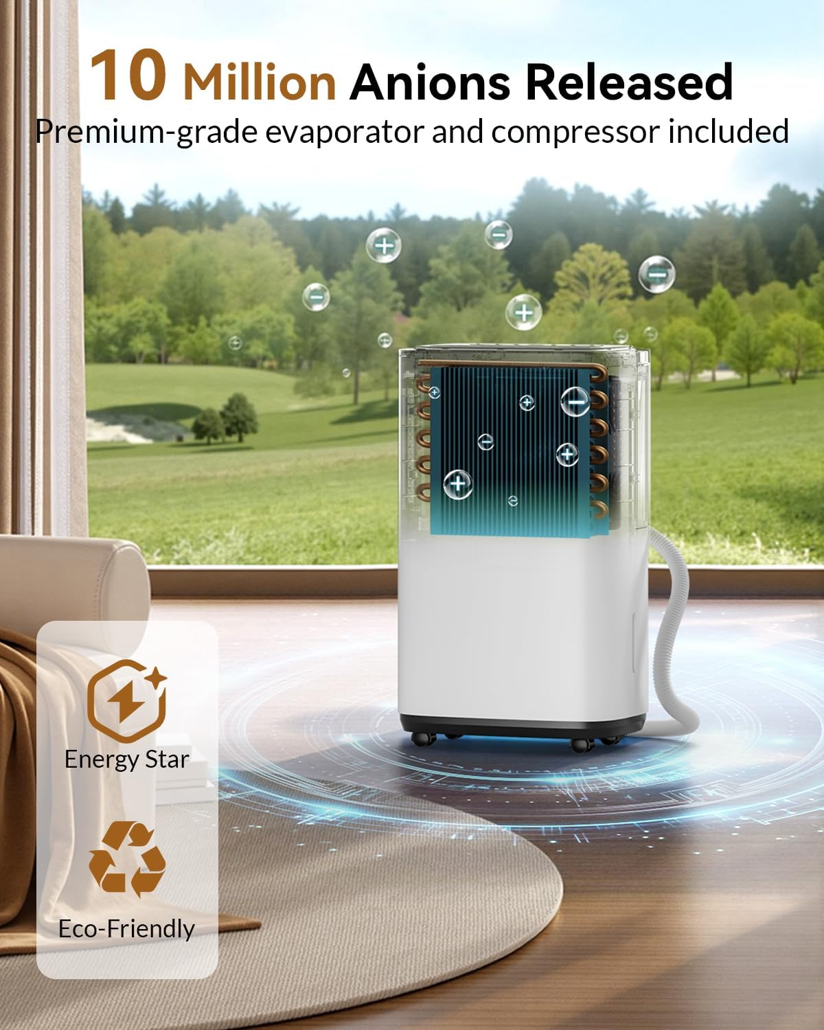 3000 Sq. Ft. Dehumidifier for Basement, 30 Pint Quiet Dehumidifiers for Home with Drain Hose, Smart Humidity Control, 24H Timer & Child Lock, Ideal for Large Rooms, Bathroom, Bedroom, Garage