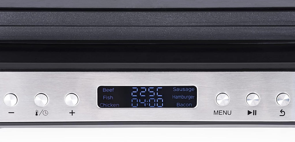 Lauben Contact Grill Deluxe 2000ST Table Contact Grill with 6 Automatic Programmes, Removable Plates, LED Display, Memory Function, Drip Tray, Dishwasher Safe