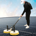 Solar Panel Cleaning Brush & Rod, 11.5ft -24.6ft Water Fed Pole Kit with Telescopic Pole, Electric Rotary Cleaning Brush, Solar Dual-Head Automatic Cleaning Brush,5.5m-MainsElectricity