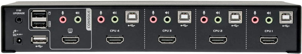 Tripp Lite 4 Port HDMI/USB KVM Switch, Audio/Video, USB 2.0 Peripheral Port, 1080p, Windows, Mac, Linux Compatible (B004-HUA4-K)