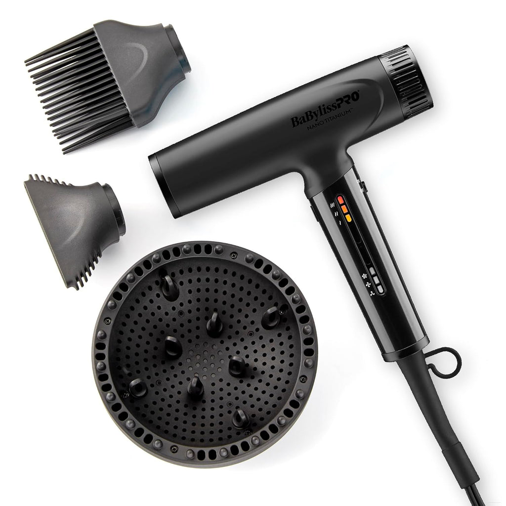 BaBylissPRO Nano Titanium Professional Nano Light Ionic Dual-Voltage Lightweight Hair Dryer