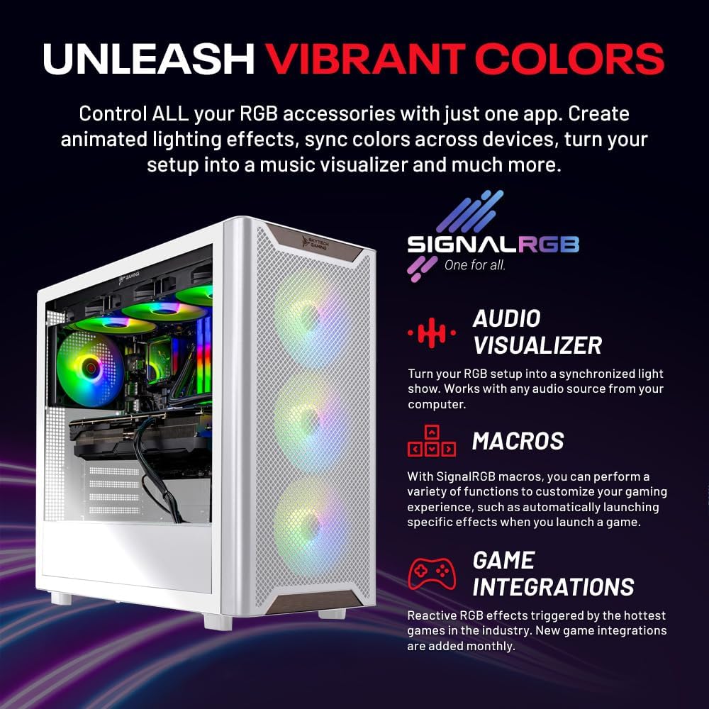 Skytech Gaming Chronos 3 Desktop PC, Intel i7 14700F 2.1 GHz (5.3GHz Turbo), NVIDIA RTX 5060 Ti 16GB, 1TB NVMe SSD, 16GB DDR5 RAM 5200, 850W Gold ATX 3 PSU, 360mm ARGB AIO, Wi-Fi, Win 11