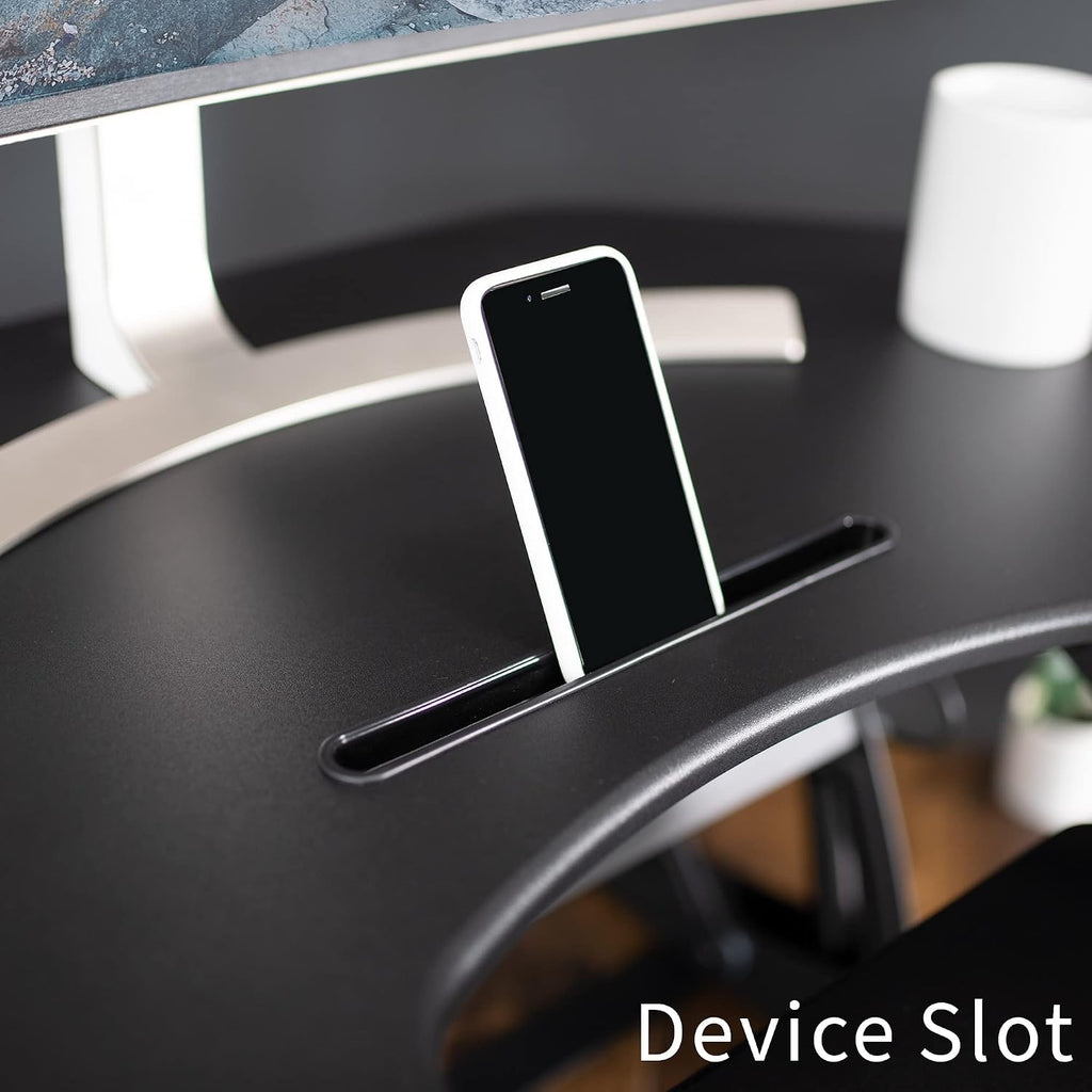 VIVO 43 inch Corner Height Adjustable Cubicle Stand Up Desk Converter, V Series, Quick Sit to Stand Tabletop Dual Monitor Riser Workstation, Black, DESK-V000VC