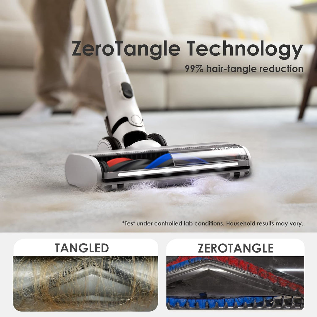 Tineco Smart Cordless Vacuum Cleaner, Stick Vacuum with Anti-Tangle Brush & Fade-Free Suction, Deep Clean for Hard Floor & Carpets, Pet Hair Cleaning with Led Headlights