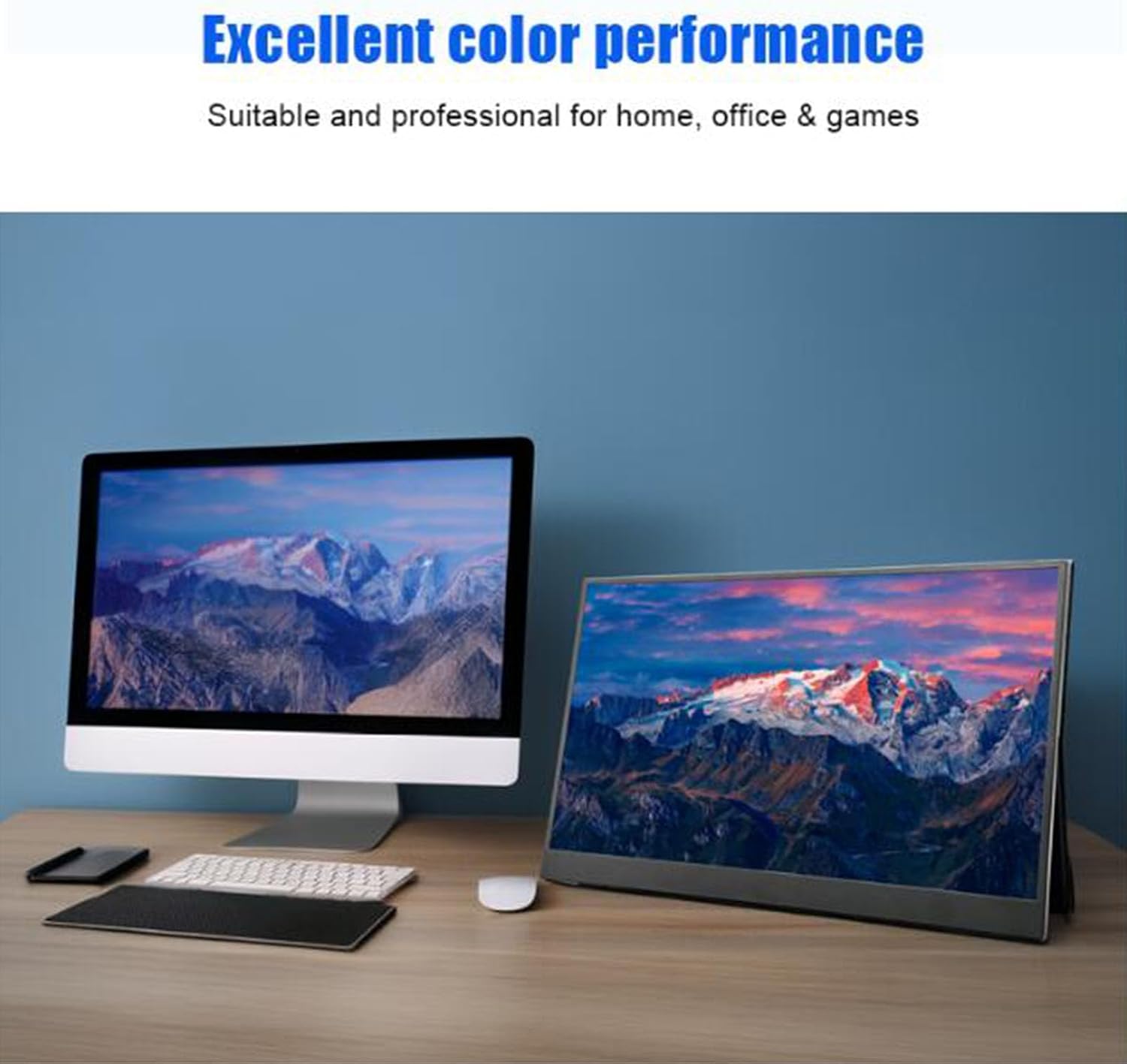 ciciglow 15.6 Inch Portable Display, 1080P Computer Display, Thin and Lightweight Portable External Touch Screen Display for Laptop Computer PC Game Console