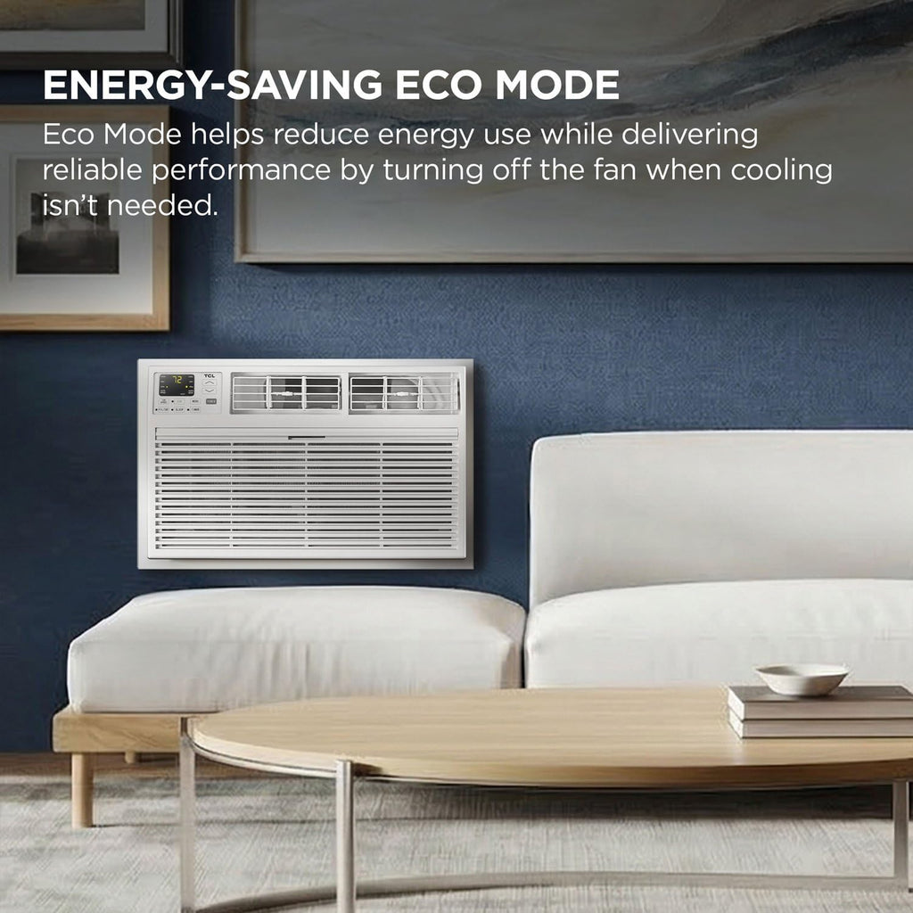 TCL H14T9XH Heat 14,000 Smart Through-The-Wall Air Conditioner, Heater, Fan & Dehumidifier, 230V, 700 Sq. Ft, Remote Control, Compatible with Alexa/Google Assistant, 14000 BTU, White