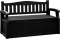Flamaker 80 Gallon Storage Bench Outdoor Indoor, Durable All-Weather Seating with Hidden Storage, Lockable Deck Box for Garden, Patio, Poolside (Black)