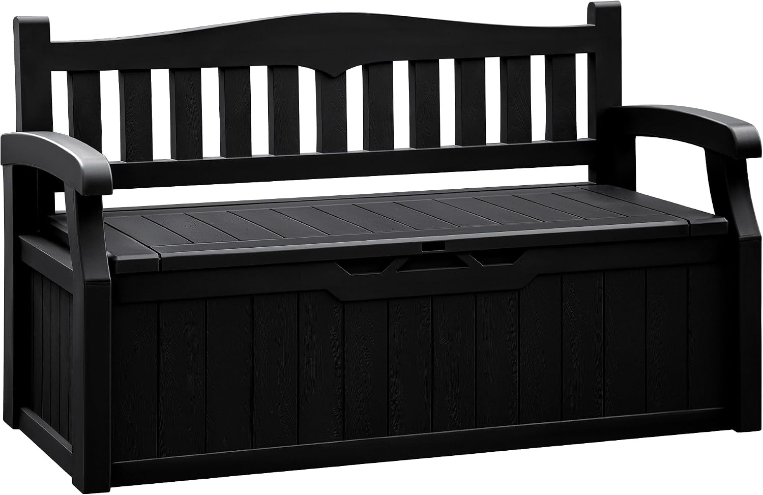 Flamaker 80 Gallon Storage Bench Outdoor Indoor, Durable All-Weather Seating with Hidden Storage, Lockable Deck Box for Garden, Patio, Poolside (Black)