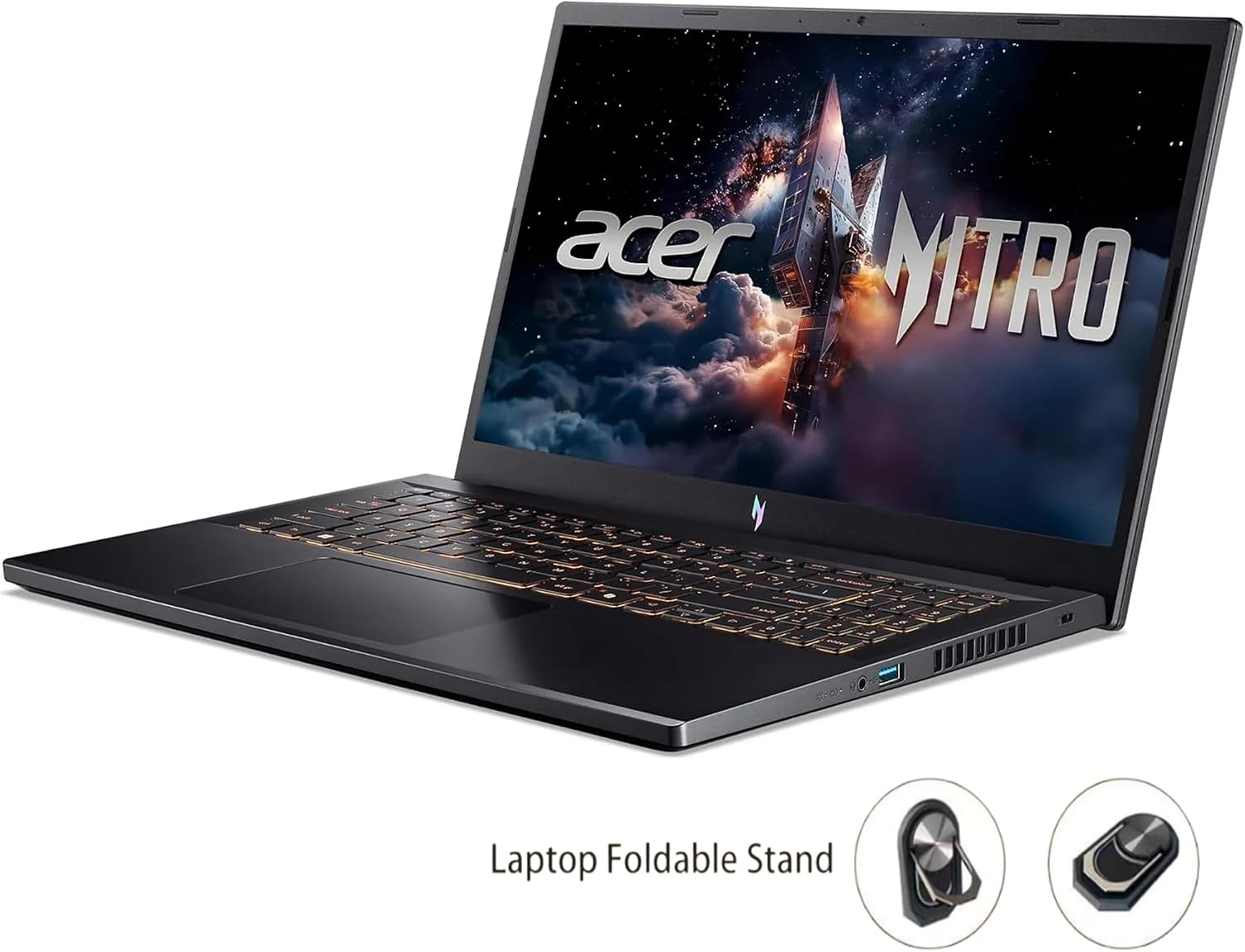 acer Nitro V Gaming Laptop, 15.6' FHD (1080P) Display, 165Hz, Intel i5-13420H, NVIDIA GeForce RTX 4050, 16GB DDR5, 1TB SSD, Windows 11 Home, Backlit KB, Black, TWE Laptop Foldable Stand