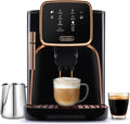 Zulay Kitchen Magia Clasica Automatic Espresso Machine with Built-In Grinder, Touch Panel Coffee Maker, Steam Wand Milk Frother, Adjustable Strength, Self-Cleaning, Black & Copper (13' x 17.7' x 9.4')