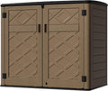Mrosaa Resin Outdoor Storage Shed, Outdoor Storage Box Waterproof for Garden Tools, Patio Furniture, Trash Cans, Garage Storage, Lockable