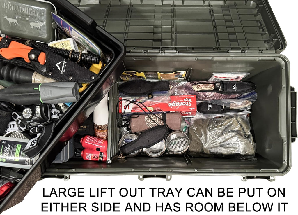 MTM MGC - The Mule Mobile Gear Crate, Storage for Hunting Gear, Shooting Supplies, Outdoor Gear, Camping Accessories, Water-Resistant, Stackable, Holds 75lbs of Gear, USA Made, Army Green