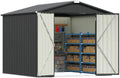 Patiowell 8x8 FT Outdoor Storage Shed, Metal Tool Sheds, Black
