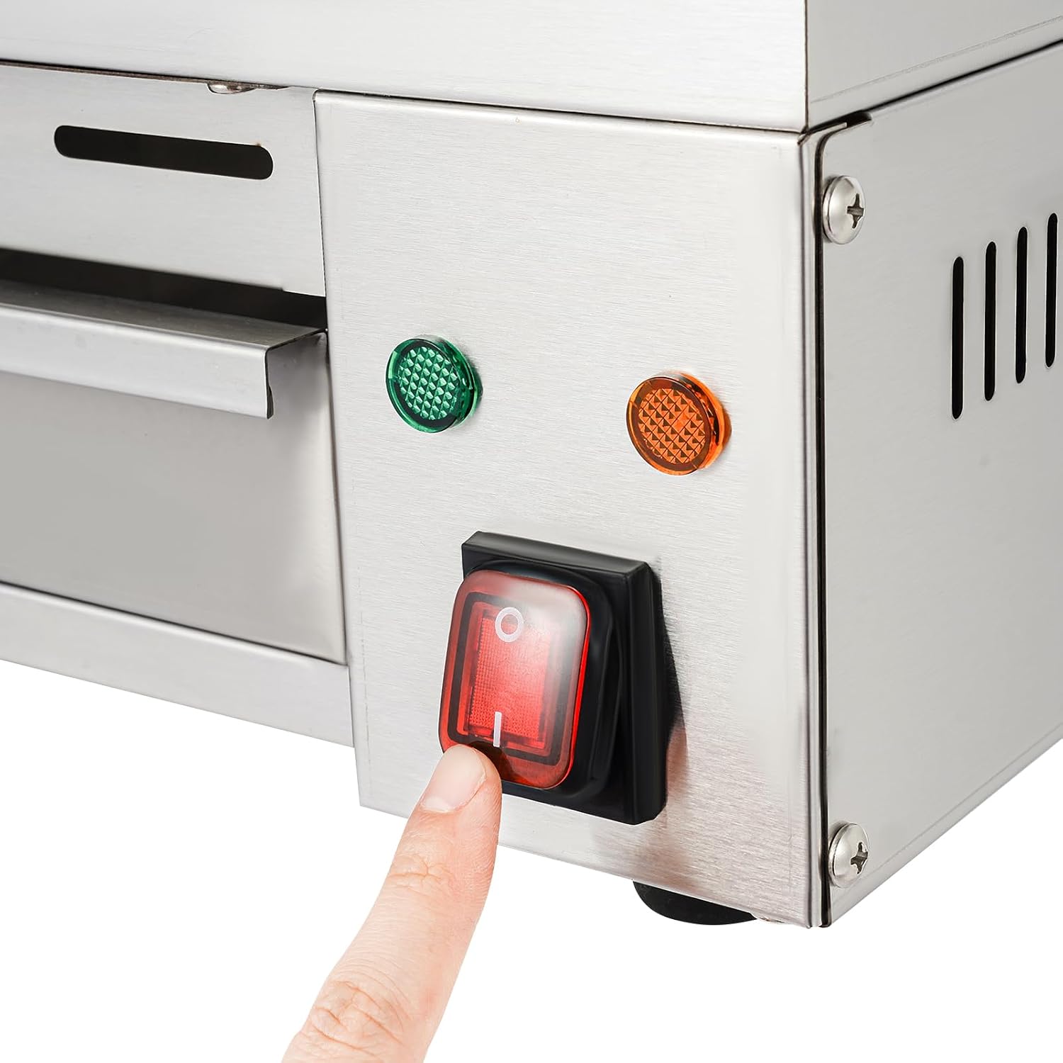 Electric Grill, 1500W Portable Stainless Steel Electric Barbecue Accurate Temperature Control（32-446 ° F）, Melting Machine for Steak Pizza Bacon Omelets for Outdoor Camping/Home/Commercial Use