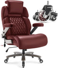 Big and Tall Office Chair 700lbs - Adjustable Headrest&Lumbar Support, 3D Flip Arms, Large Wheels &Heavy Duty Metal Base, Ergonomic High Back Computer Chair Desk Chair, Thick Padded Extra Wide Seat