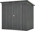 4x6 ft Metal Shed Outdoor Storage Shed,Metal Steel Utility Tool Shed Storage House with Double Lockable Doors and Air Vent for Backyard Garden Patio Lawn Dark Gray