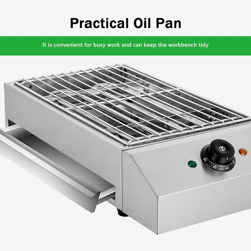 KnoRRs Premium Indoor Smokeless Electric Grill, 2600W Health BBQ Grill with Adjustable Temperature, Grill Surface 425x255 mm, Includes Water Filled Drip Tray to Reduce Smoke and Smell, BBQ Barbecue