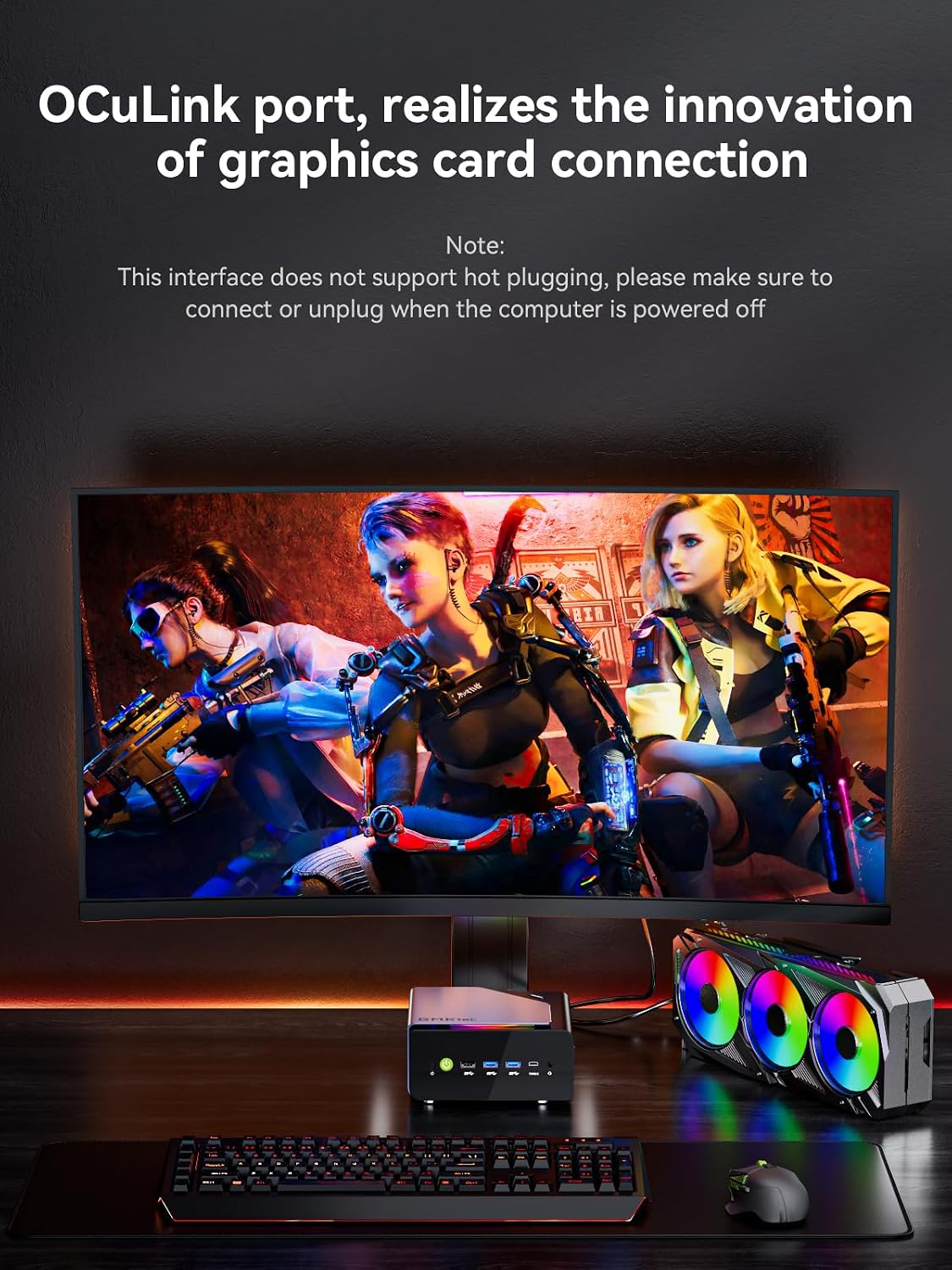 GMKtec Gaming Mini PC AMD Ryzen 7 H 255 (Upgraded 8745HS) 32GB DDR5 1TB SSD, Desktop Computer 3XM.2 2280 Expansion, Oculink, Dual NIC 2.5G, HDMI 2.1, USB4 K12