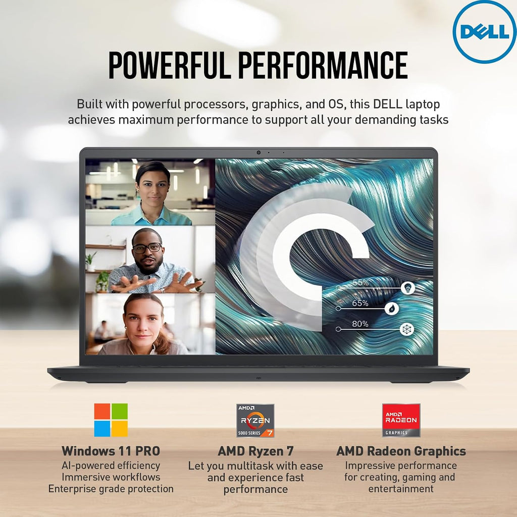Dell Inspiron 15 3000 Laptop Computer, FHD 15.6 Laptop Notebook PC, AMD Ryzen 7, 64GB RAM 2TB SSD, Windows 11 Pro | Number Pad | HDMI | Wi-Fi