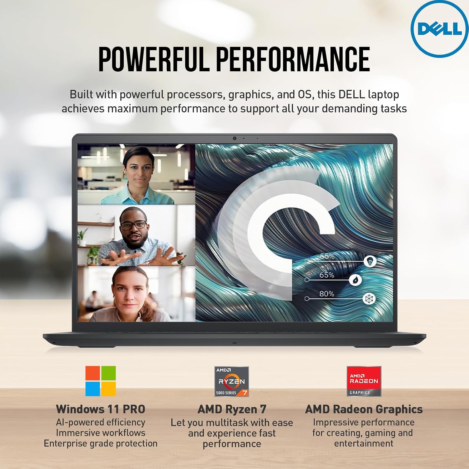 Dell Inspiron 15 3000 Laptop Computer, FHD 15.6 Laptop Notebook PC, AMD Ryzen 7, 64GB RAM 2TB SSD, Windows 11 Pro | Number Pad | HDMI | Wi-Fi