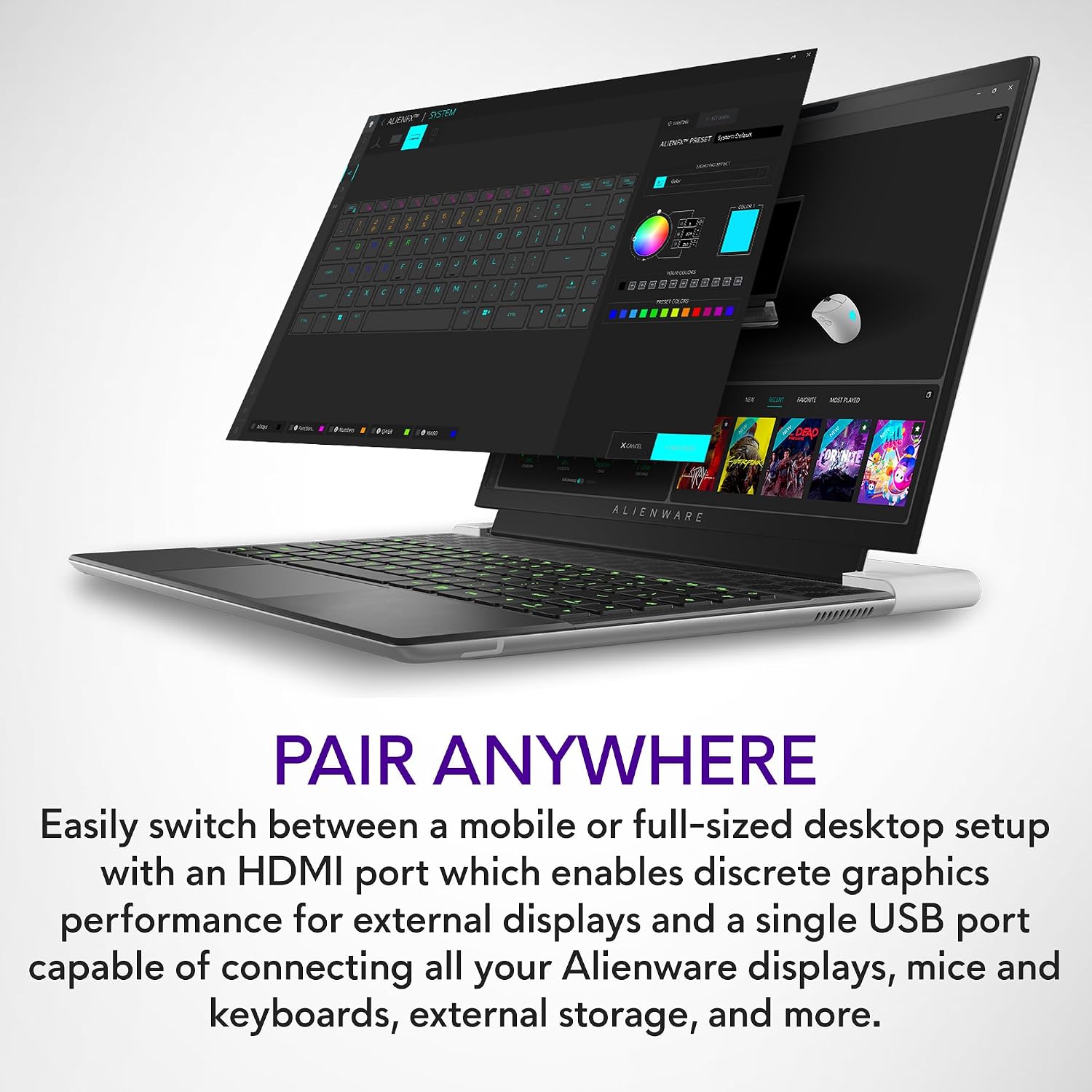 Alienware x14 R2 Gaming Laptop 14' QHD+ 165Hz G-Sync, Intel Core i7-13620H, NVIDIA GeForce RTX 4060 8GB, 32GB RAM, 1TB SSD, Windows 11 Home, AlienFX Backlit US Keyboard, Lunar Silver